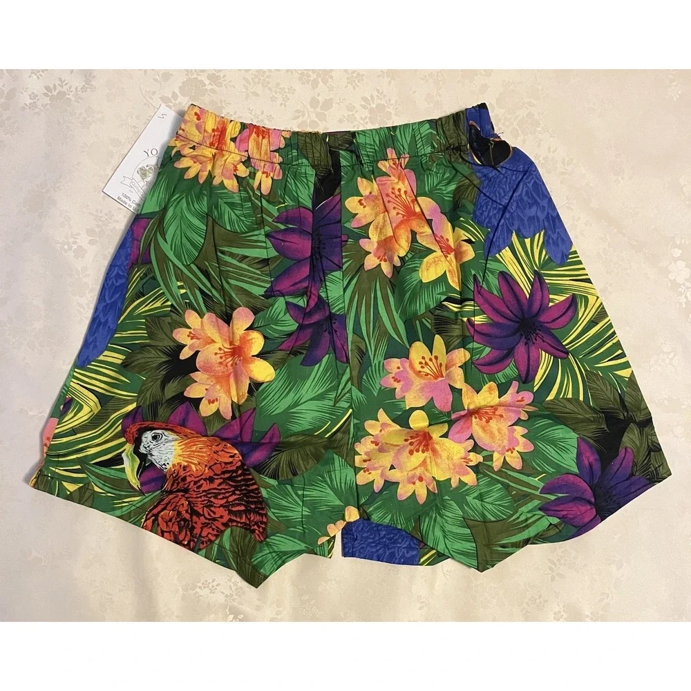 NOS Vintage Maxx Boxer Yo Wear Jungle Parrot Boxer Style Shorts Unisex 90s S USA